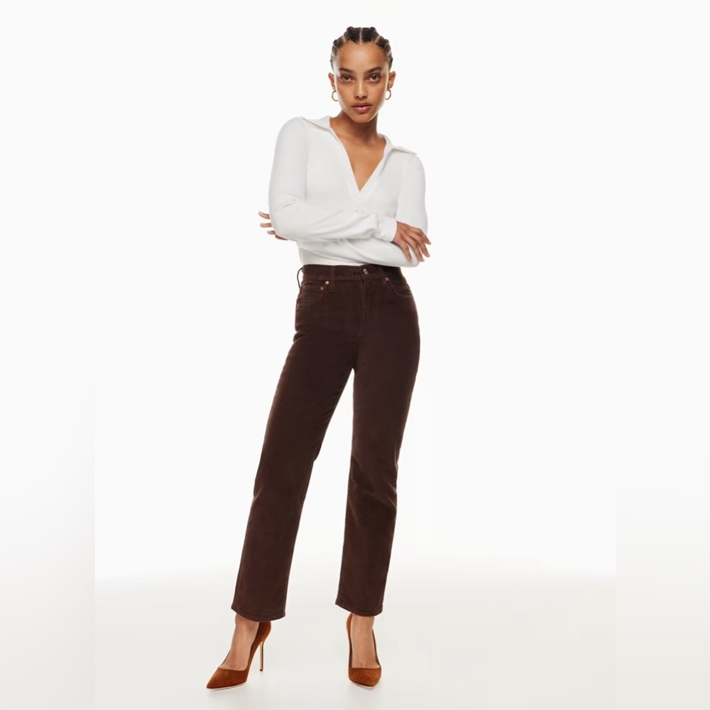 Aritzia Denim Forum The Arlo Brown New High Rise Ankle Length Jeans Sz 27